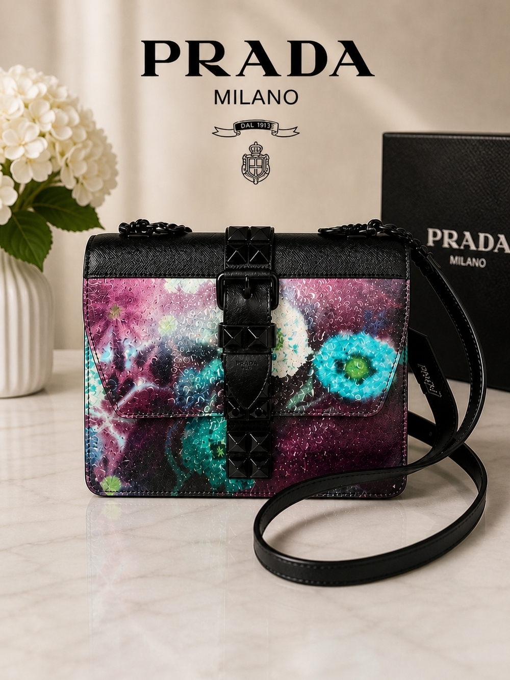 Prada Saffiano Cuir Leather City Lights Elektra bag XBody & Shoulder Bag
